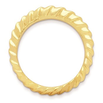 Sterling Silver Stackable Expressions Gold-plated Domed Ring — alternate view