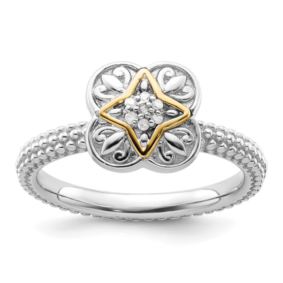 Sterling Silver Stackable Expressions Diamond Star Ring Sterling Silver Stackable Expressions Diamond Star Ring