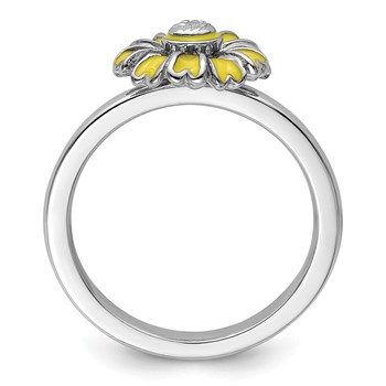 Sterling Silver Stackable Expressions Daisy Ring — alternate view