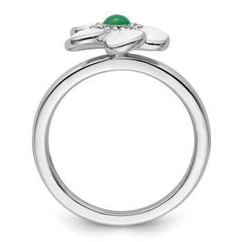 Sterling Silver Stackable Expressions Hawthorn Ring — alternate view