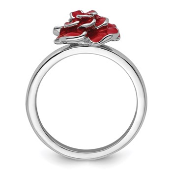 Sterling Silver Stackable Expressions Rose Ring — alternate view