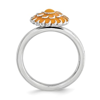 Sterling Silver Stackable Expressions Chrysanthemum Ring — alternate view