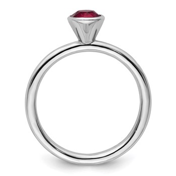 Sterling Silver Stackable Expressions High 5mm January Crystal Ring — alternate view