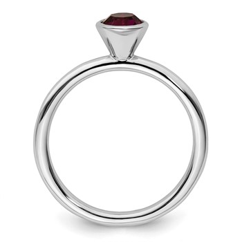 Sterling Silver Stackable Expressions High 5mm February Crystal Ring — alternate view