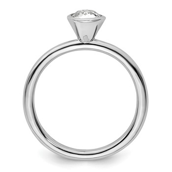 Sterling Silver Stackable Expressions High 5mm April Crystal Ring — alternate view