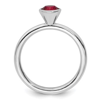 Sterling Silver Stackable Expressions High 5mm July Crystal Ring — alternate view
