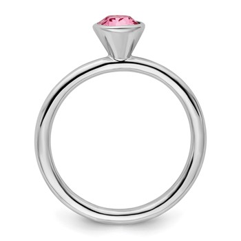 Sterling Silver Stackable Expressions High 5mm October Crystal Ring — alternate view