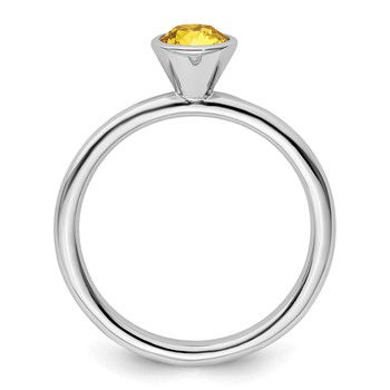 Sterling Silver Stackable Expressions High 5mm November Crystal Ring — alternate view