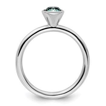 Sterling Silver Stackable Expressions High 5mm December Crystal Ring — alternate view