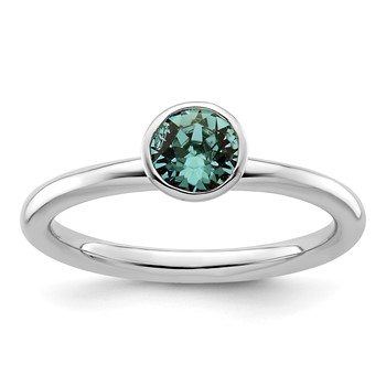 Sterling Silver Stackable Expressions High 5mm December Crystal Ring