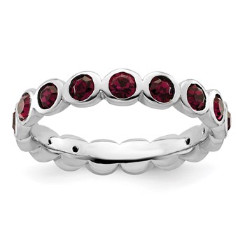 Sterling Silver Stackable Expressions February Crystal Ring