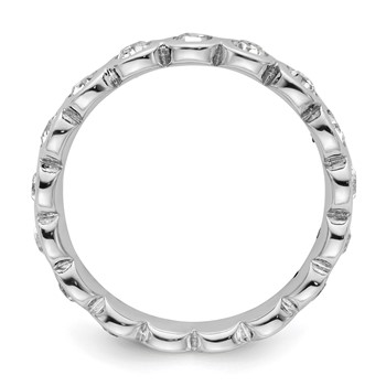 Sterling Silver Stackable Expressions April Crystal Ring — alternate view