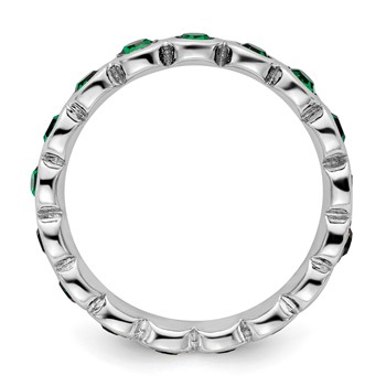 Sterling Silver Stackable Expressions May Crystal Ring — alternate view