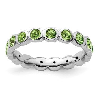 Sterling Silver Stackable Expressions August Crystal Ring