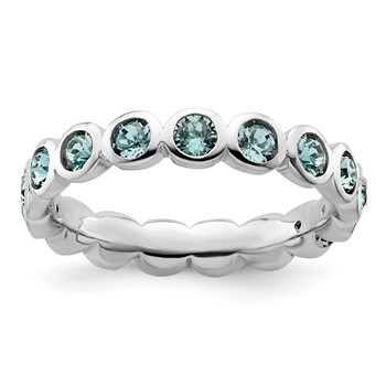 Sterling Silver Stackable Expressions December Crystal Ring