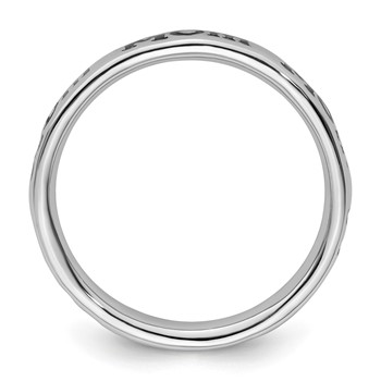 Sterling Silver Stackable Expressions Polished Enameled Mom Ring — alternate view