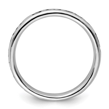 Sterling Silver Stackable Expressions Polished Enameled Sister Ring — alternate view