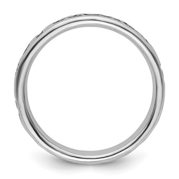 Sterling Silver Stackable Expressions Polished Enameled Friends Ring — alternate view