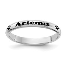 Stackable Expressions Personalized Paw Print Ring