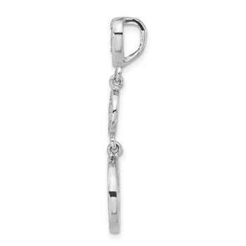 Sterling Silver Polished CZ Circle Pendant & Earring Set — alternate view