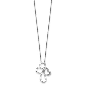 Sentimental Expressions Sterling Silver Rhodium-plated CZ Everlasting Love 18in Necklace — alternate view