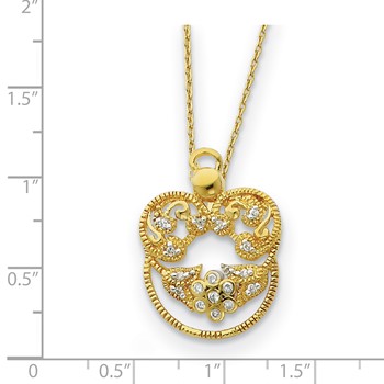 Sterling Silver & Gold-plated CZ Angel of Grace 18in Necklace — alternate view