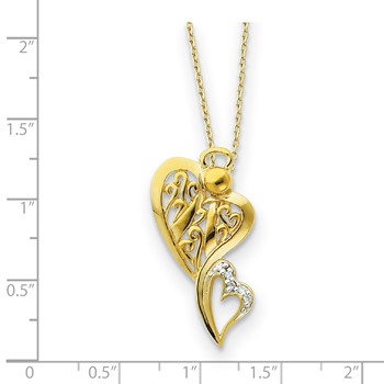 Sterling Silver & Gold-plated CZ Angel of Protection 18in Necklace — alternate view