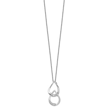 Sentimental Expressions Sterling Silver Rhodium-plated CZ Tears to Share 18in Necklace — alternate view