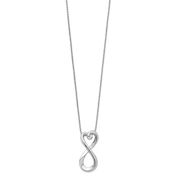 Sentimental Expressions Sterling Silver Rhodium-plated Polished Infinite Love 18in Necklace — alternate view