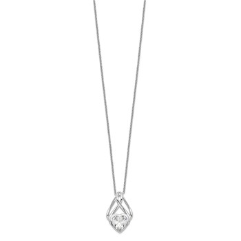 Sentimental Expressions Sterling Silver Rhodium-plated CZ Wrapped Around My Heart 18in Necklace — alternate view