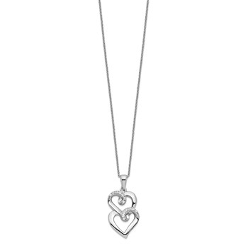 Sentimental Expressions Sterling Silver Rhodium-plated CZ To My Sister 18in Heart Necklace — alternate view