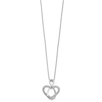 Sentimental Expressions Sterling Silver Rhodium-plated CZ Lifetime Friend 18in Necklace — alternate view