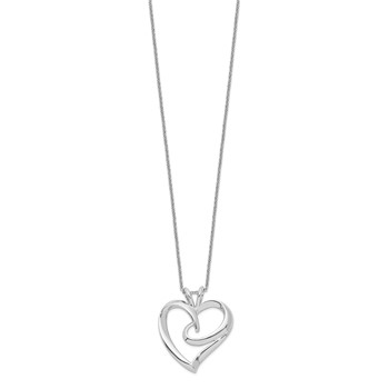 Sentimental Expressions Sterling Silver Rhodium-plated The Hugging Heart 18in Necklace — alternate view