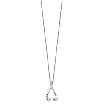 Sentimental Expressions Sterling Silver Rhodium-plated Polished I Wish You the Best 18in Necklace — alternate view