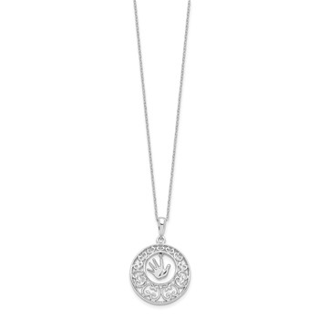 Sentimental Expressions Sterling Silver Rhodium-plated Antiqued Children 18in Necklace — alternate view