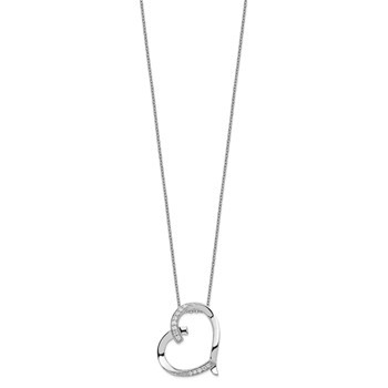 Sentimental Expressions Sterling Silver Rhodium-plated Antiqued CZ Love You Mom 18in Necklace — alternate view