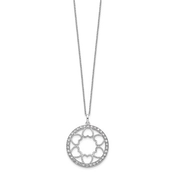 Sentimental Expressions Sterling Silver Rhodium-plated CZ Fullness Of Blessings 18in Necklace — alternate view