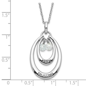 Sentimental Expressions Sterling Silver Polished & Antiqued CZ Keep Trusting Necklace — alternate view