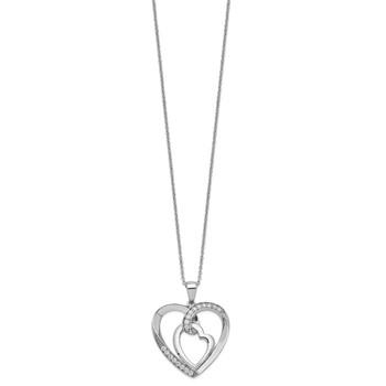 Sentimental Expressions Sterling Silver Rhodium-plated Innerconnected CZ My Heart To Yours 18 inch Necklace with Poem Card — alternate view