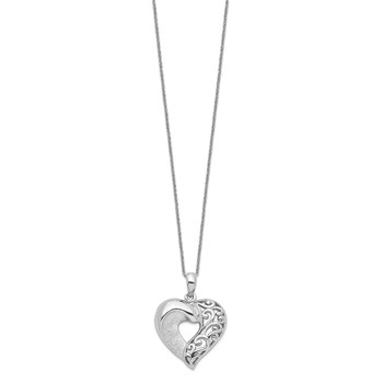 Sentimental Expressions Sterling Silver Rhodium-plated Close To My Heart 18in Necklace — alternate view