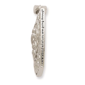 "Sentimental Expressions Sterling Silver Rhodium-plated I Care About What You Are Going Through 18"" Necklace" — alternate view