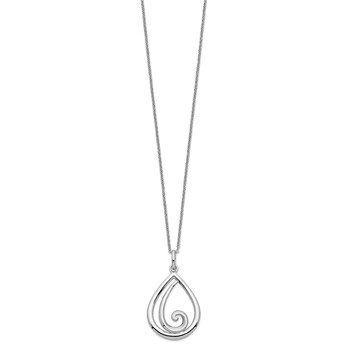 Sentimental Expressions Sterling Silver Rhodium-plated Remember Me Always 18in Necklace — alternate view