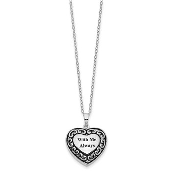 Sentimental Expressions Sterling Silver Rhodium-plated With Me Always Ash Holder 18 Inch Necklace — alternate view