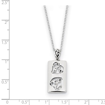 Sterling Silver Antiqued Girlfriends Two 18in Necklace — alternate view