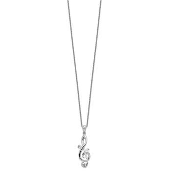 Sentimental Expressions Sterling Silver Rhodium-plated Love Note 18in Necklace — alternate view