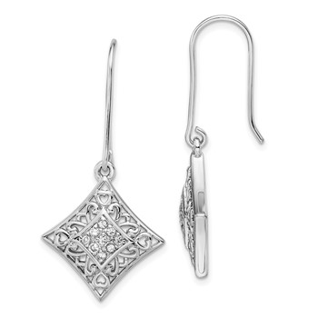 Sentimental Expressions Sterling Silver Rhodium-plated CZ I Love You All Year Long Earrings
