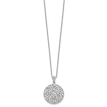 Sentimental Expressions Sterling Silver Rhodium-plated CZ Bliss 18in Necklace — alternate view