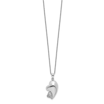 Sentimental Expressions Sterling Silver Rhodium-plated CZ My Beloved Friend 18in Necklace — alternate view