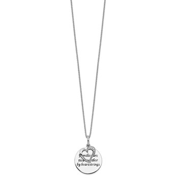 Sentimental Expressions Sterling Silver Rhodium-plated Antiqued CZ Families Are Tied Together 18in Heart Necklace — alternate view
