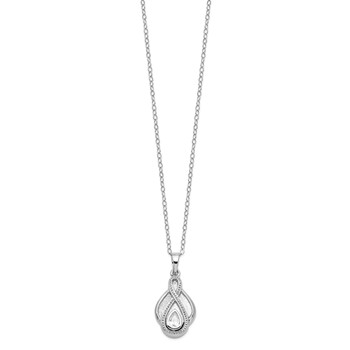 Sentimental Expressions Sterling Silver Rhodium-plated CZ Tear Of Strength Ash Holder 18 Inch Necklace — alternate view